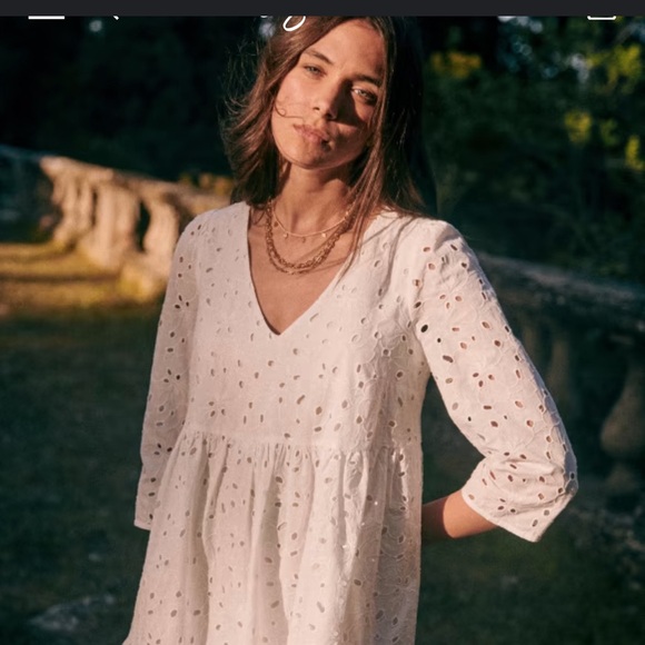 Sezane Aura Ecru Dress sz 36 - Picture 6 of 7